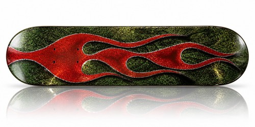 Custom flame skateboard - custom,
